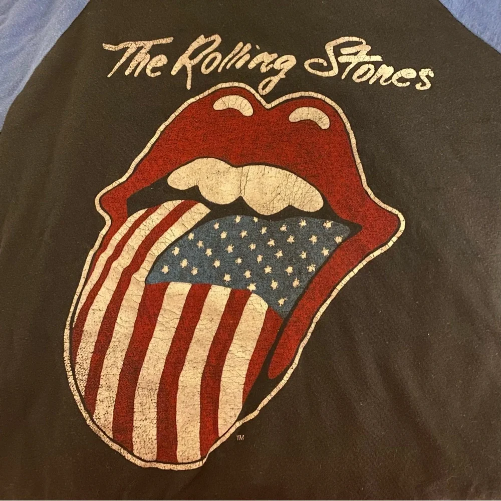 Rolling Stones North America Tour Lucky Brand Small Mouth American Flag Logo Tee - Picture 3 of 12